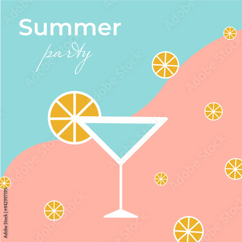 vector illustration with cocktail. summer vibes