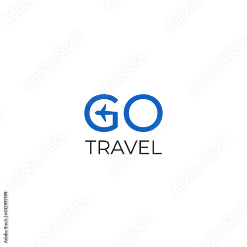Wallpaper Mural Go travel logo vector design. Vacation tour icon with airplane. Go holiday travel trip symbol. Isolated tourism logotype. Go trip logo template. Vector Torontodigital.ca