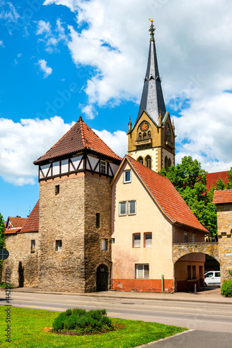 Fortification wall and tower in Möckmühl, Eifel, Germany