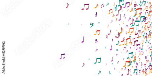 Music note icons vector background. Symphony