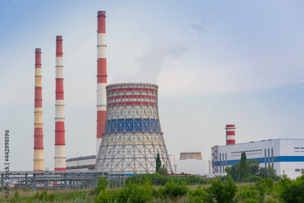 Petrochemical plant for oil and gas processing. Petrochemical plant for oil and gas processing.