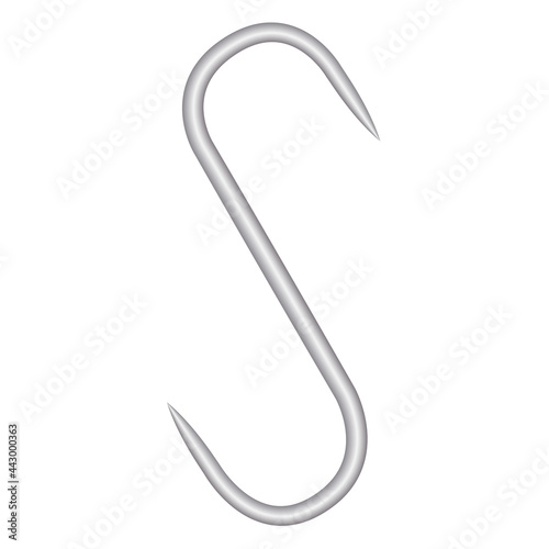 Butcher hook for hanging meat, vector illustration