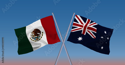 メキシコとオーストラリアの国旗