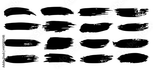 Brush stains black straight lines smear, suitable for advertising texts, banners, price tags and headers, sales. Vintage grunge hand drawn style, design element for all kinds of decoration
