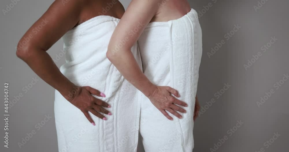 Multiracial women enjoy beauty day together - Mature women with different skin colors