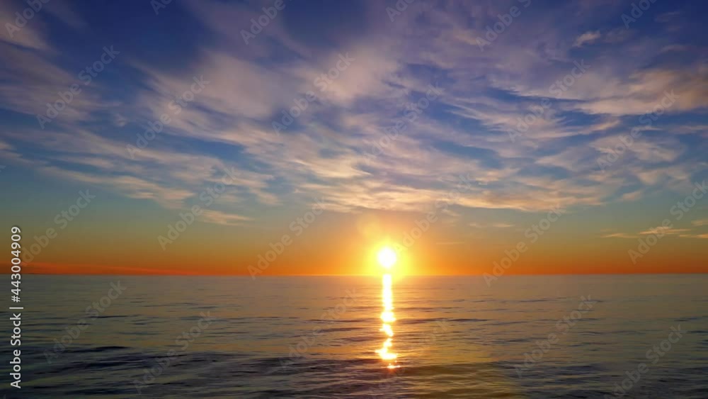 The reflection of the sunrise on the sea in the early morning and the rippling sea surface, time-lapse The reflection of the sunrise on the sea in the early morning and the rippling sea surface, time-lapse