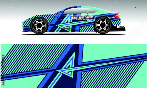 Car sticker or car wrap with natural natural concept with abstract line concept and initial A, can be installed on all
