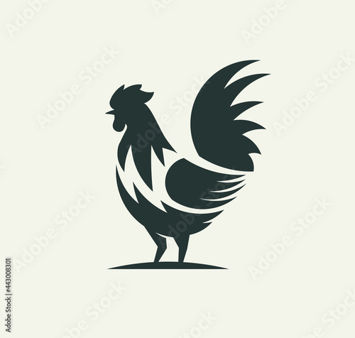 Fotografija simple rooster or cock silhouette logo vector illustration design