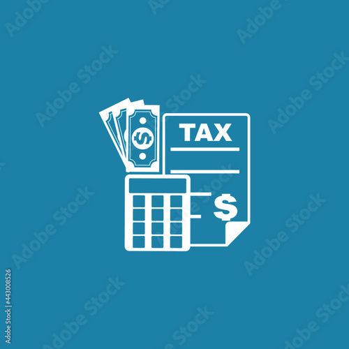 Income tax calculation icon. Finance and tax symbol. Vector icon.