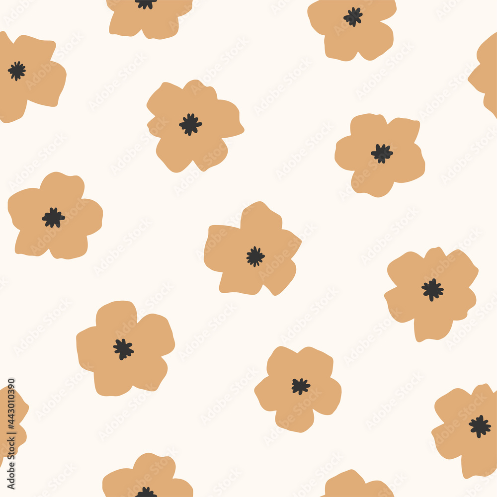 Abstract flower vector seamless pattern. Hand drawn modern floral background Abstract flower vector seamless pattern. Hand drawn modern floral background