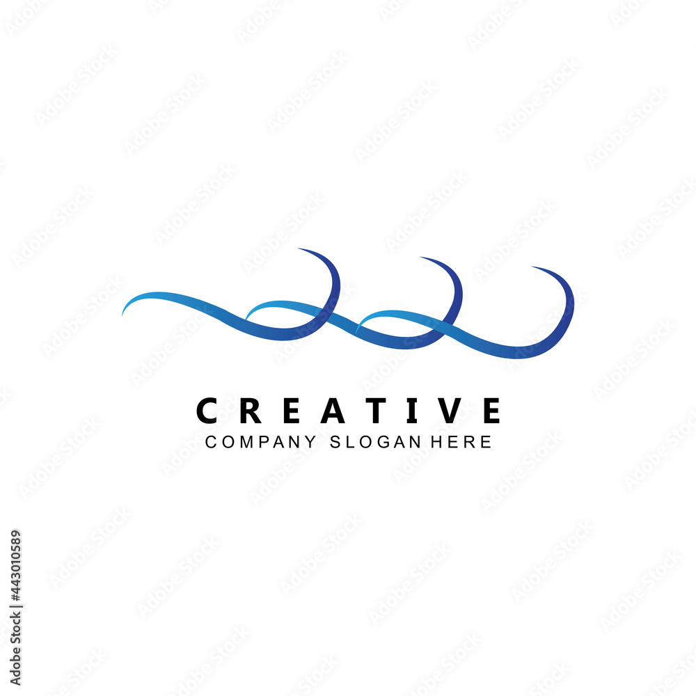 simple ocean wave logo icon vector simple ocean wave logo icon vector
