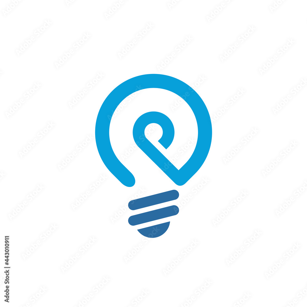 vector creative simple p bulb logo