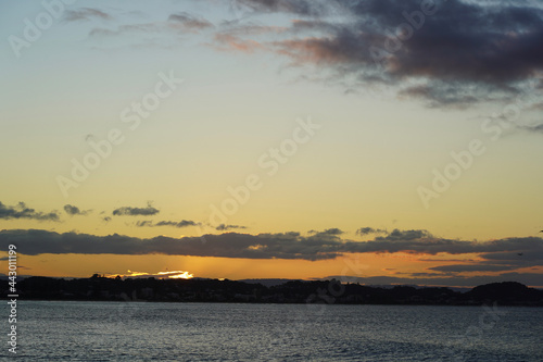 sunset over the river