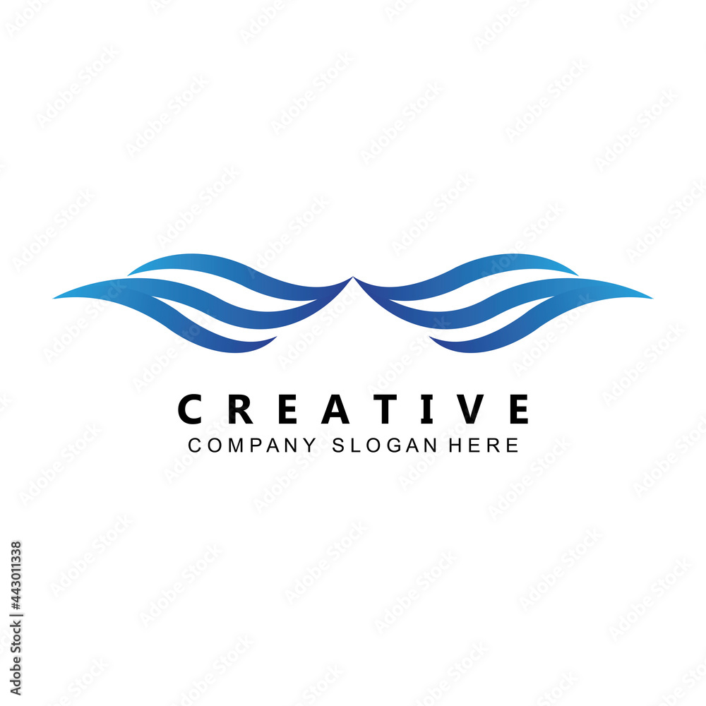 simple ocean wave logo icon vector