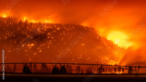 Mount Hebron burns in the Tennant Fire, California