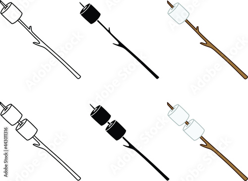 Marshmallow on a Stick Clipart Set