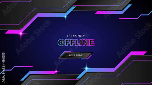 offline gaming background for streaming offline mode with futuristic design