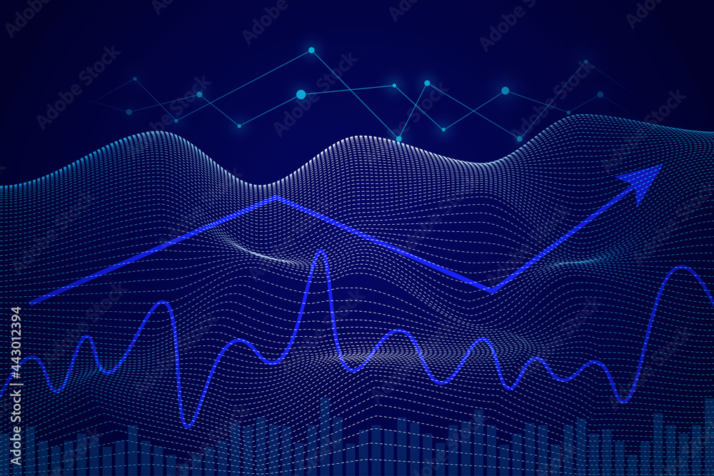 Stats Rising Background Vetor de stock digital data financial statistics infographic collection ...