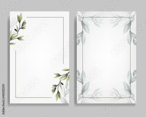 Wedding card with flora frame 