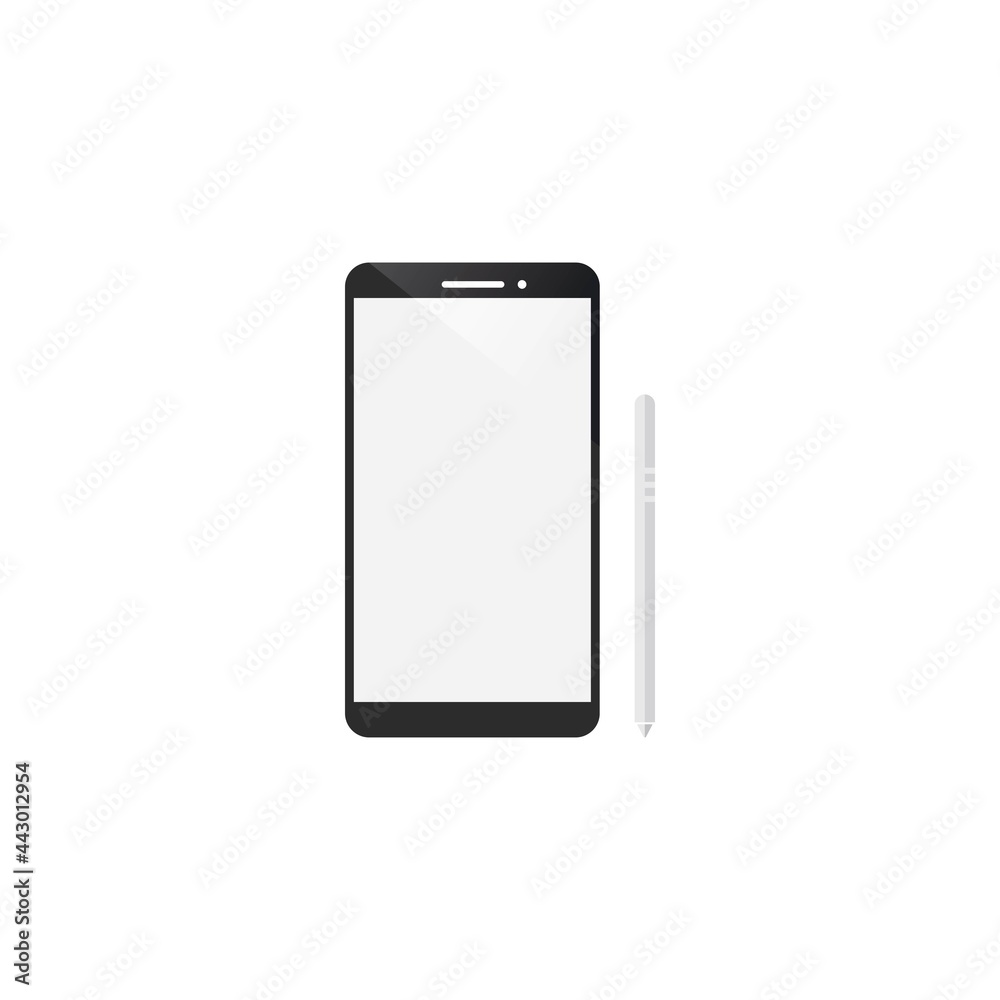 realistic smartphon with touch pen element vector illustration design temlate realistic smartphon with touch pen element vector illustration design temlate