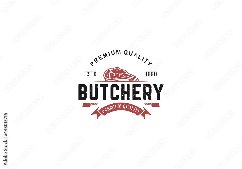 Butchery - logo concept. Butcher shop logo. in white background Butchery - logo concept. Butcher shop logo. in white background