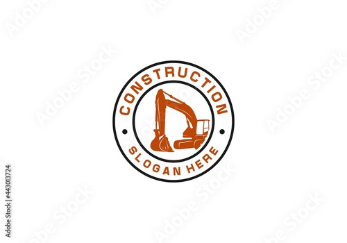  Construction Equipment logo template in white background