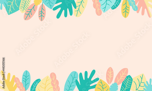 ボタニカル・リーフのグラフィックフレーム素材