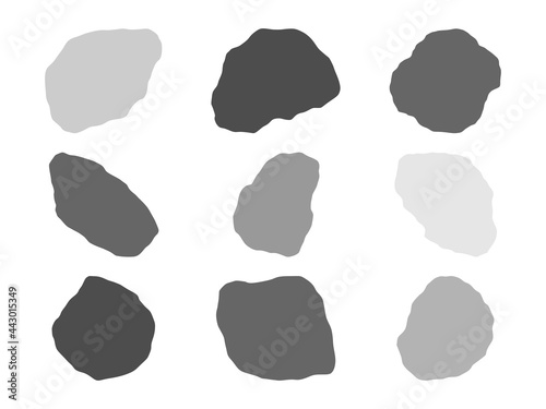 Grey rock specimen set. Stone samples.