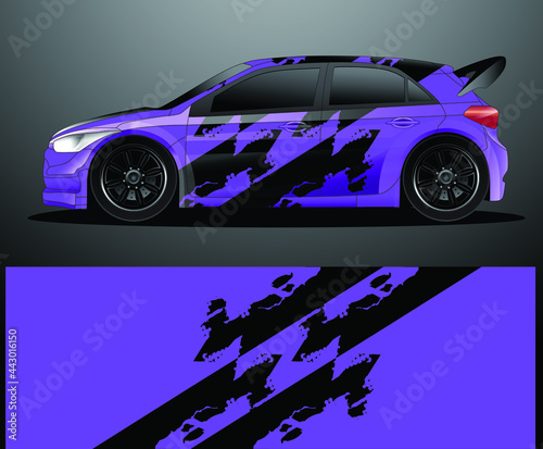 Rally car decal graphic wrap vector, abstract background