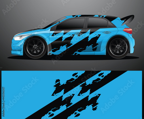 Rally car decal graphic wrap vector, abstract background