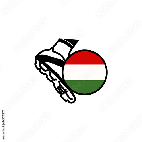 Foot ball and flag of the hungary logo photo