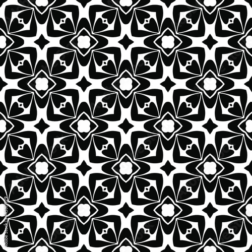 floral seamless pattern background.Geometric ornament for wallpapers and backgrounds. Black and white   pattern. 
