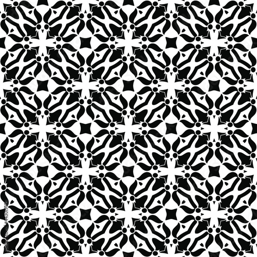 floral seamless pattern background.Geometric ornament for wallpapers and backgrounds. Black and whitepattern. 