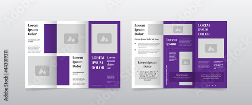 modern purple trifold brochure layout design