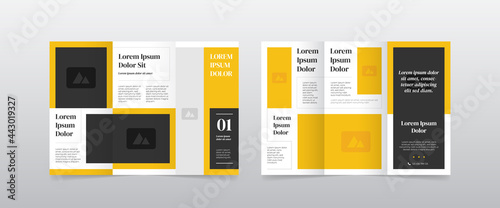 modern yellow trifold brochure layout design