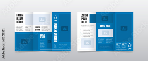 modern blue trifold brochure layout design