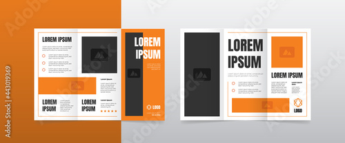modern orange trifold brochure layout design