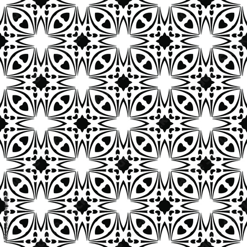 floral seamless pattern background.Geometric ornament for wallpapers and backgrounds. Black and whitepattern. 