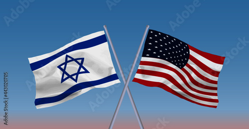 アメリカとイスラエル国の国旗