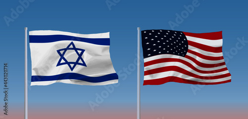 アメリカとイスラエル国の国旗