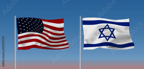 アメリカとイスラエル国の国旗