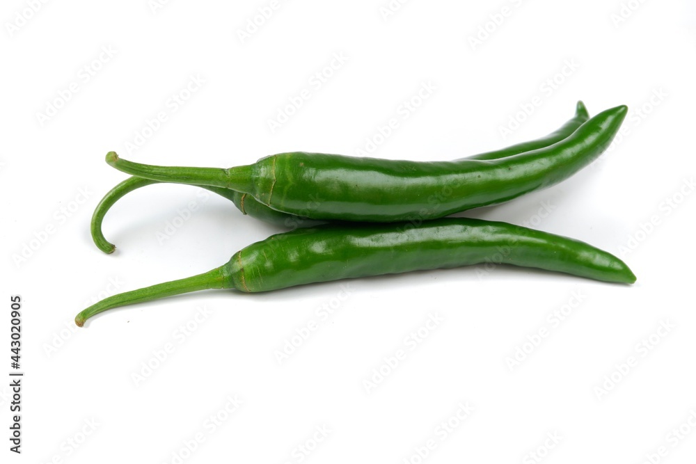 Big green chili isolated on a white background Big green chili isolated on a white background