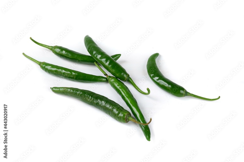 Big green chili isolated on a white background Big green chili isolated on a white background