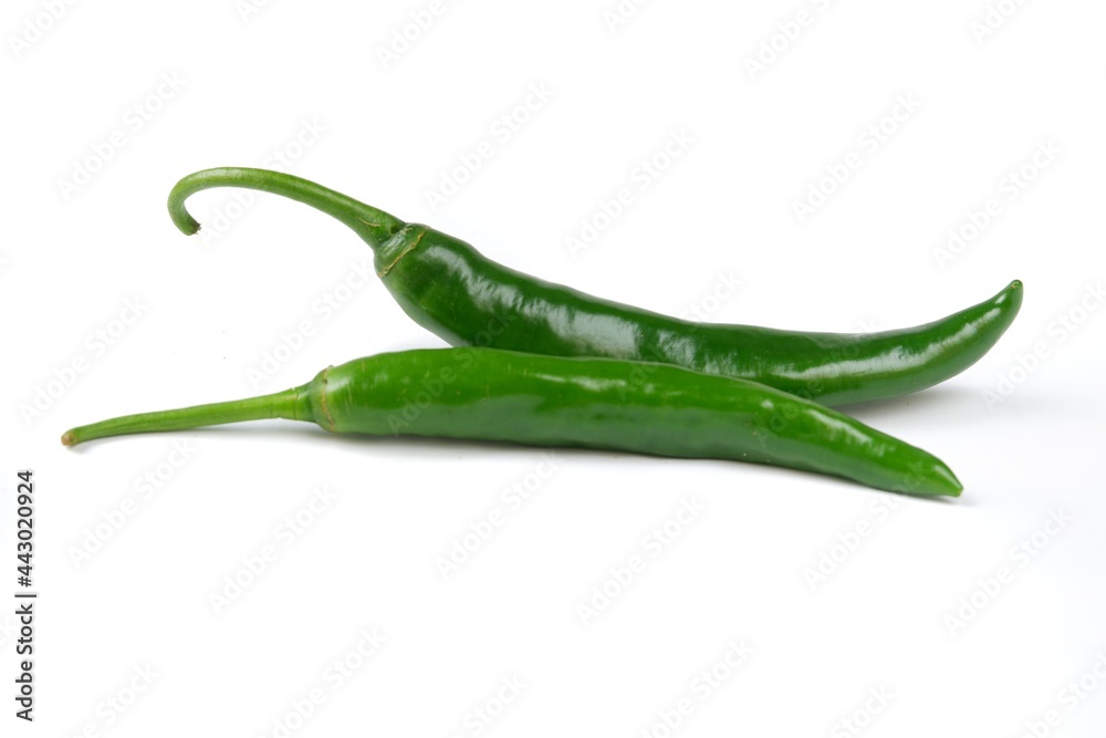 Big green chili isolated on a white background Big green chili isolated on a white background