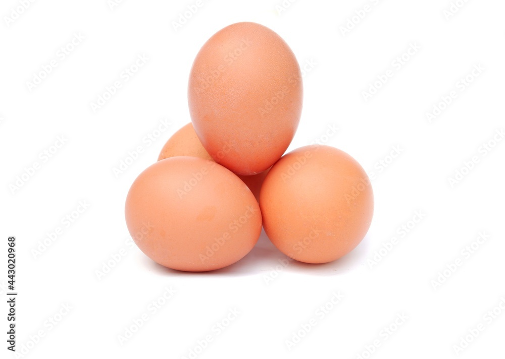 Chicken eggs isolated on a white background Chicken eggs isolated on a white background