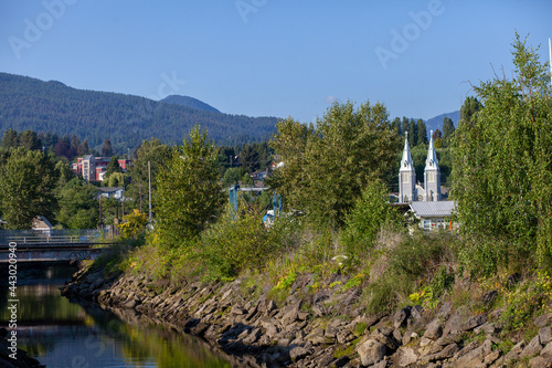 The spires of Saint Paul’s Roman Catholic Church National Historic Site of Canada. It is a Gothic Revival style, and a local landmark for North Vancouver and the Squamish Nation.