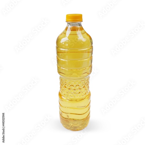 Cooking oil in a bottle isolated on a white background