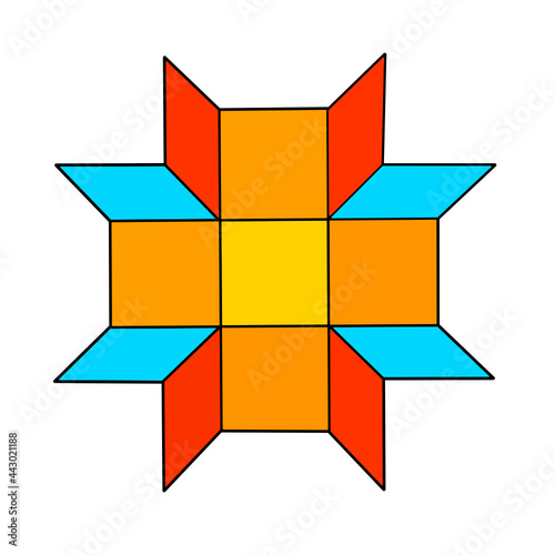 illusion 3d box graphic design vector illustration