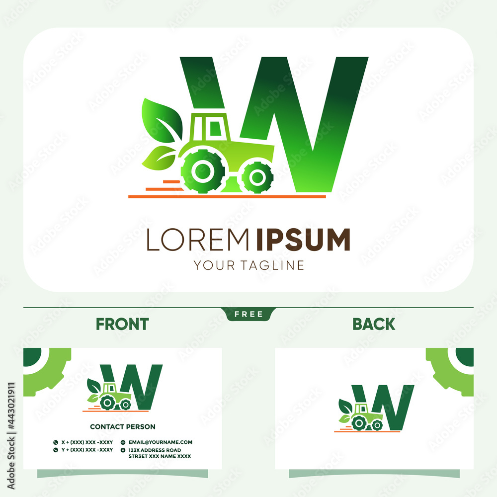 Initial Letter W Tractor Agriculture Gardening Logo Design Vector Graphic Icon Emblem Illustration Initial Letter W Tractor Agriculture Gardening Logo Design Vector Graphic Icon Emblem Illustration