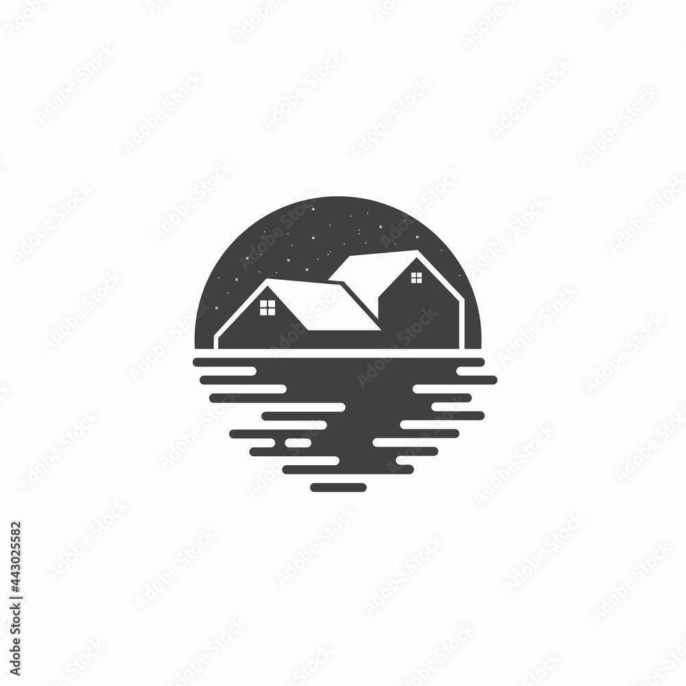 design logo creative beach and house design logo creative beach and house